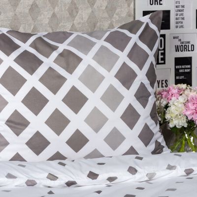 Obliečky Geometric sivá micro, 140 x 200 cm, 70 x 90 cm